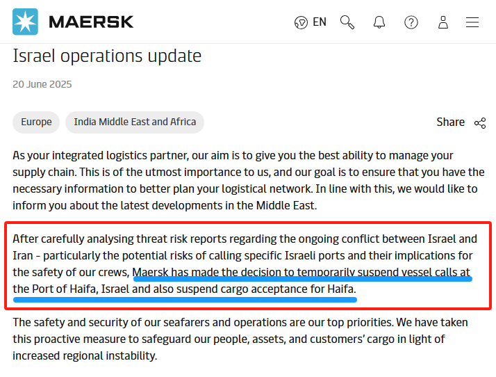 Israel operations update