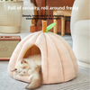 All-Season Thickened Pumpkin Pet Bed - Enclosed Security Hideaway for Cats Dogs