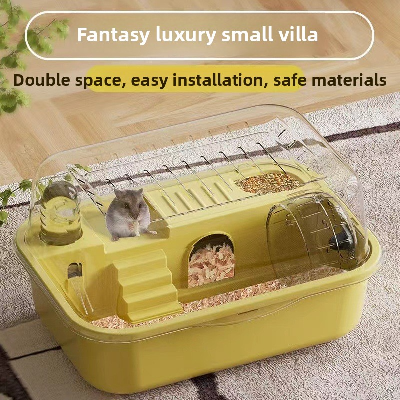 Hamster Luxury Cage - Double-Space, Easy-Assemble Pet Hamster Habitat
