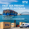 STU Supply Chain professional sea freight from China to Australia, including LCL, FCL, and DDP door-to-door services with fumigation and customs clearance to Sydney, Melbourne, and Brisbane