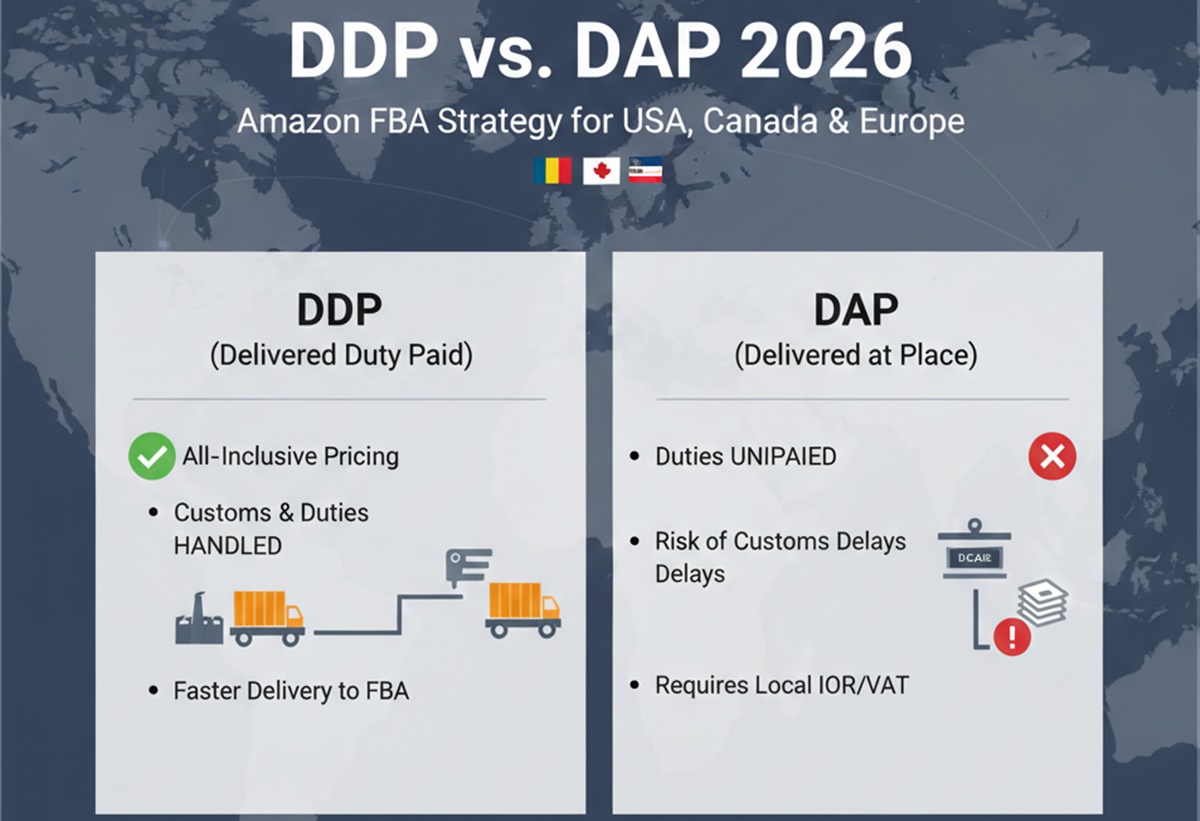DDP shipping process for Amazon FBA Canada and Europe