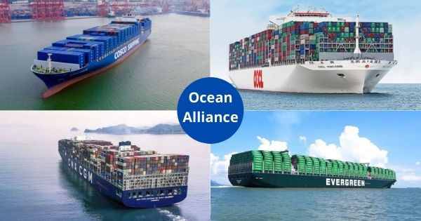 Ocean Alliance including shipping lines CMA CGM COSCO OOCL and Evergreen
