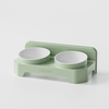 Minimalist Pet Double Bowl - Food & Water Feeder for Cats & Dogs