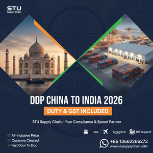 STU Supply Chain DDP logistics from China to India. Fast sea and air freight including import duty and GST paid, customs clearance for Mumbai, Delhi and Amazon India