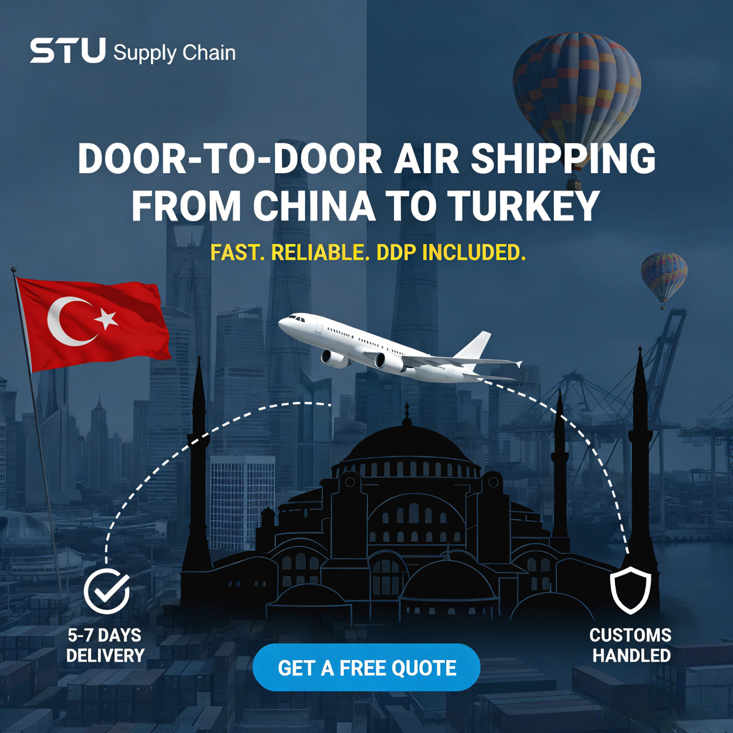 Air DDP China to Turkey | 15-20 Days Door-to-Door | STU Supply Chain