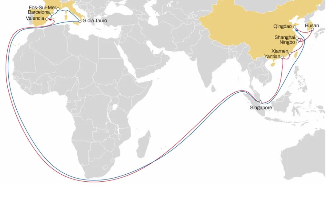 Jade Service Trade Route Map