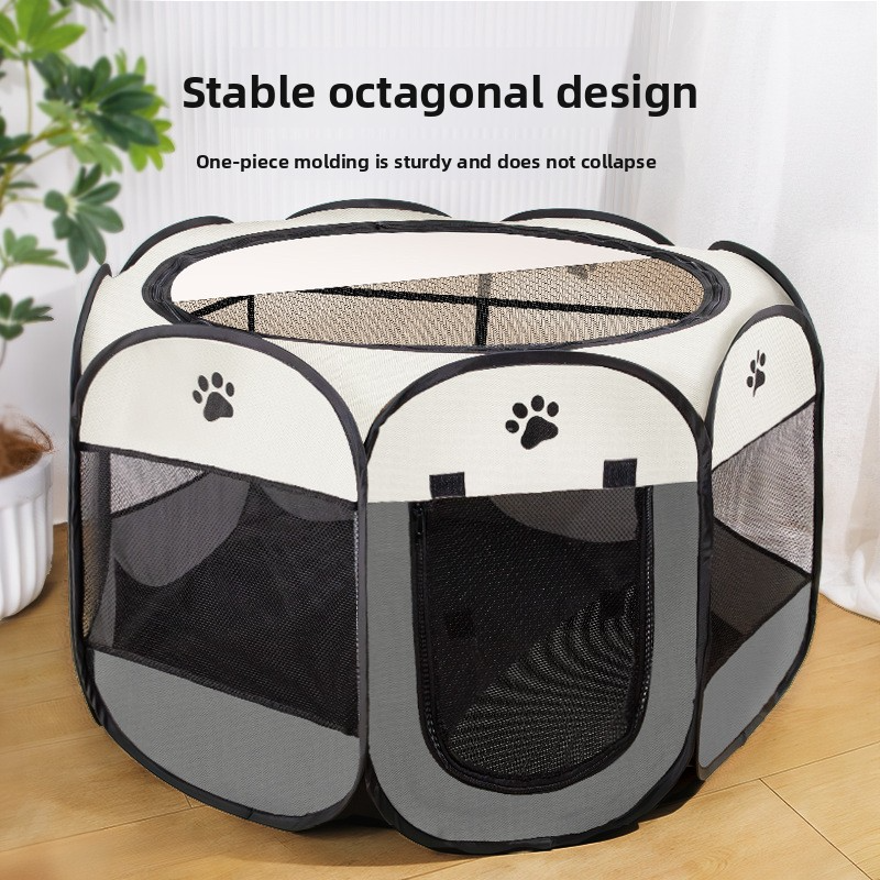 Cat Whelping Box - Enclosed Birthing Kit & Octagonal Pet Playpen Fence for Cats Dogs