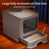 Enclosed Cat Litter Box - Odor Control, Top-Entry Pet Litter Pan with Ventilation