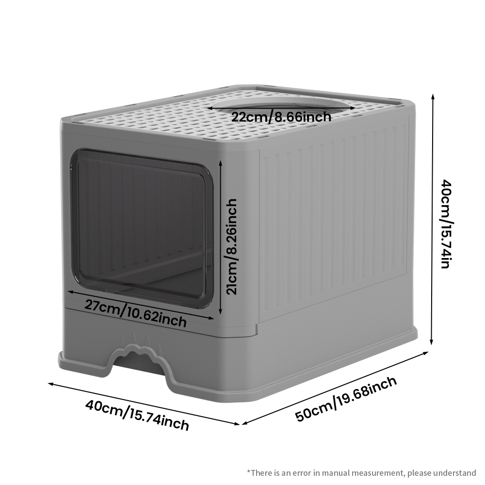 Enclosed Cat Litter Box - Odor Control, Top-Entry Pet Litter Pan with Ventilation