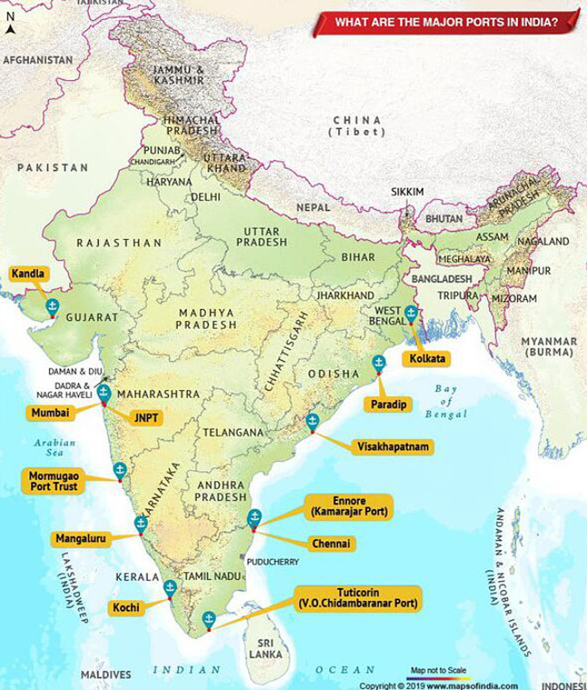 Major Ports in India | Major Seaports of India