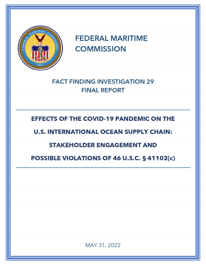 FMC Releases Final Report on Maritime Supply Chain Issues