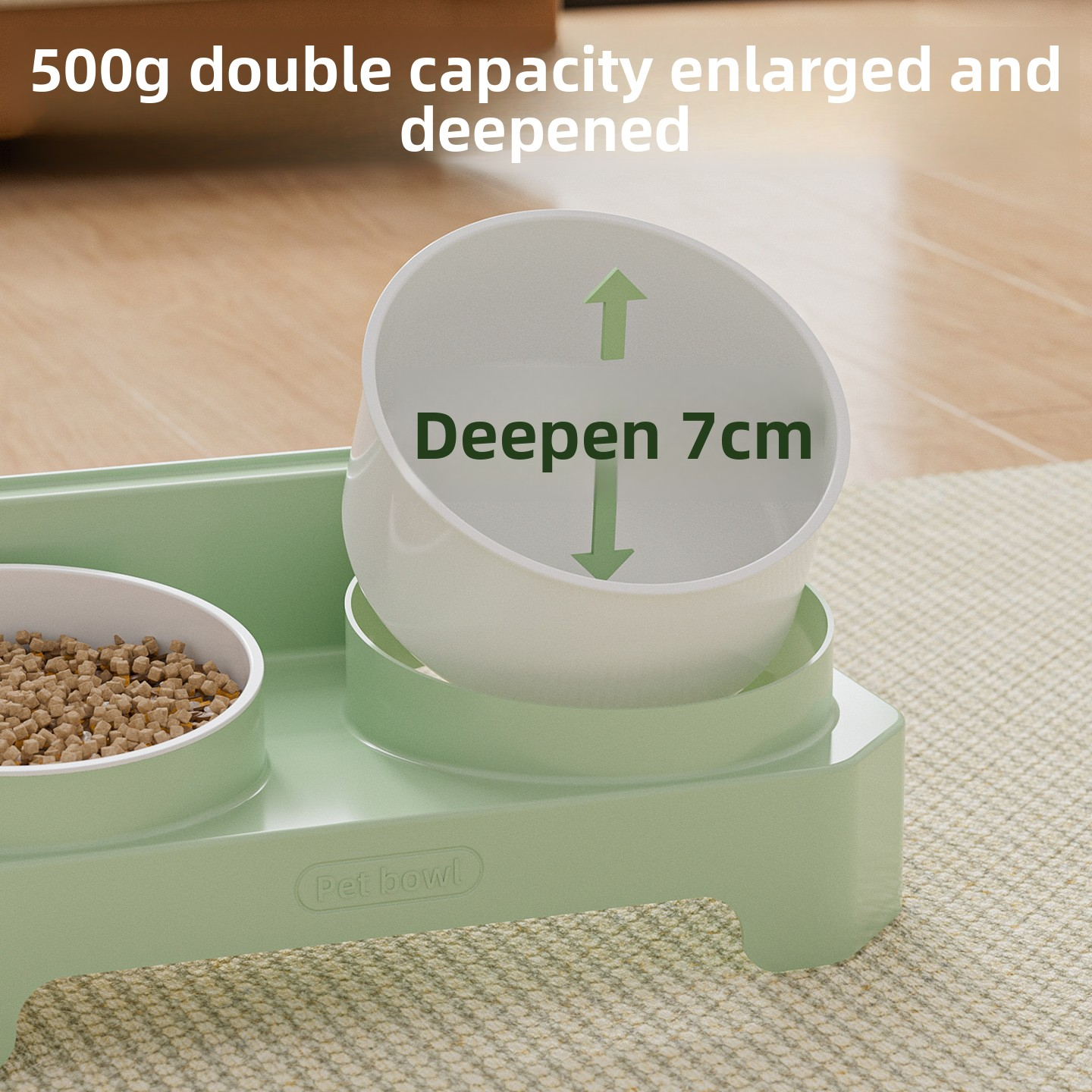 Minimalist Pet Double Bowl - Food & Water Feeder for Cats & Dogs