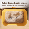 Extra-Large Semi-Enclosed Cat Litter Box - Anti-Splash Pet Litter Pan