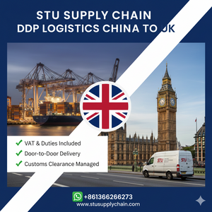 DDP door-to-door shipping from China to UK including customs clearance, duties, and VAT for Amazon FBA and business imports.