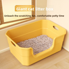 Extra-Large Semi-Enclosed Cat Litter Box - Anti-Splash Pet Litter Pan