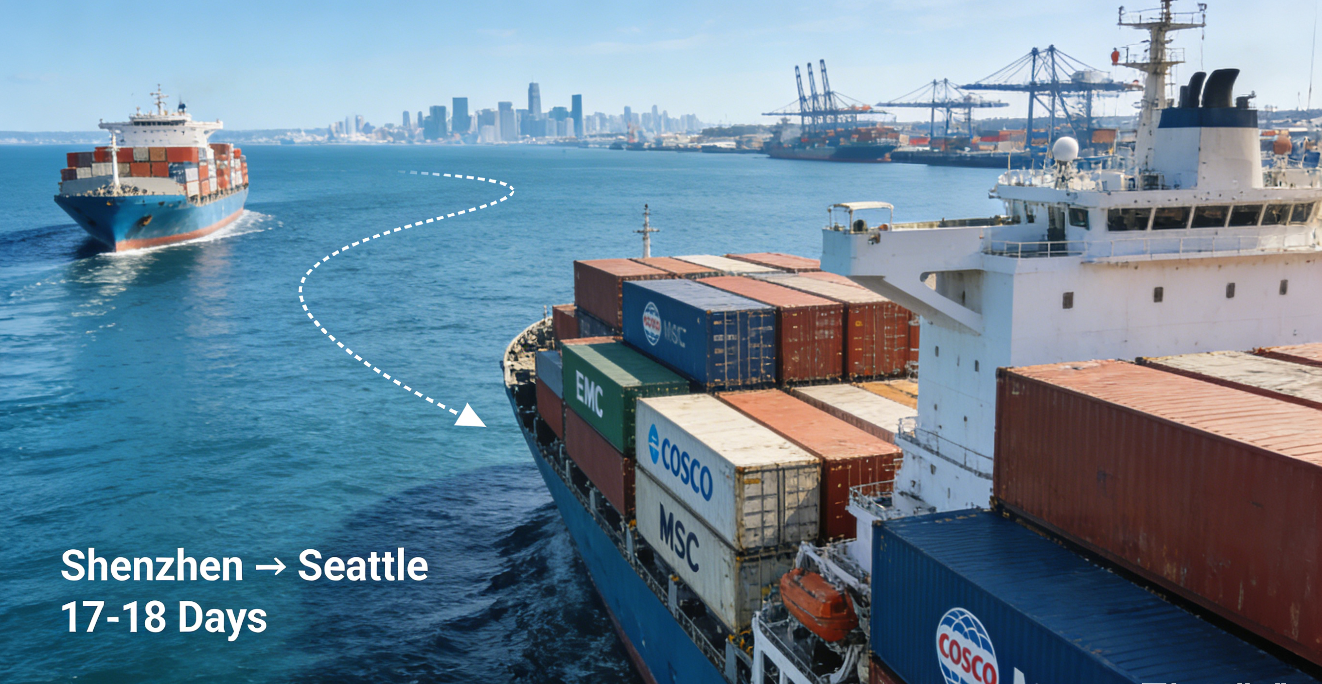 17-18 days premium sea freight service from Shenzhen Yantian to Seattle NWSA