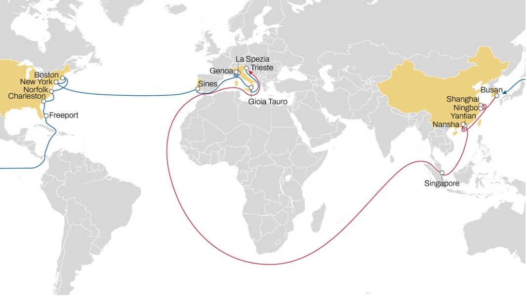 Dragon Service Trade Route Map