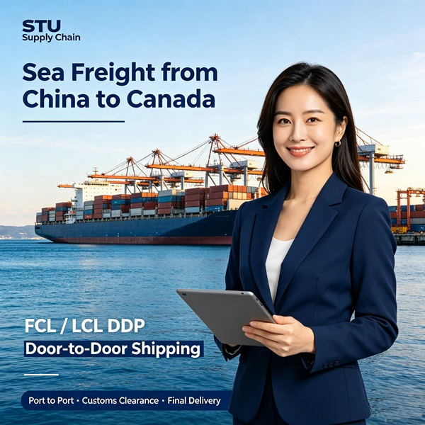 China to Canada freight forwarder ocean shipping service with container vessel at Vancouver port