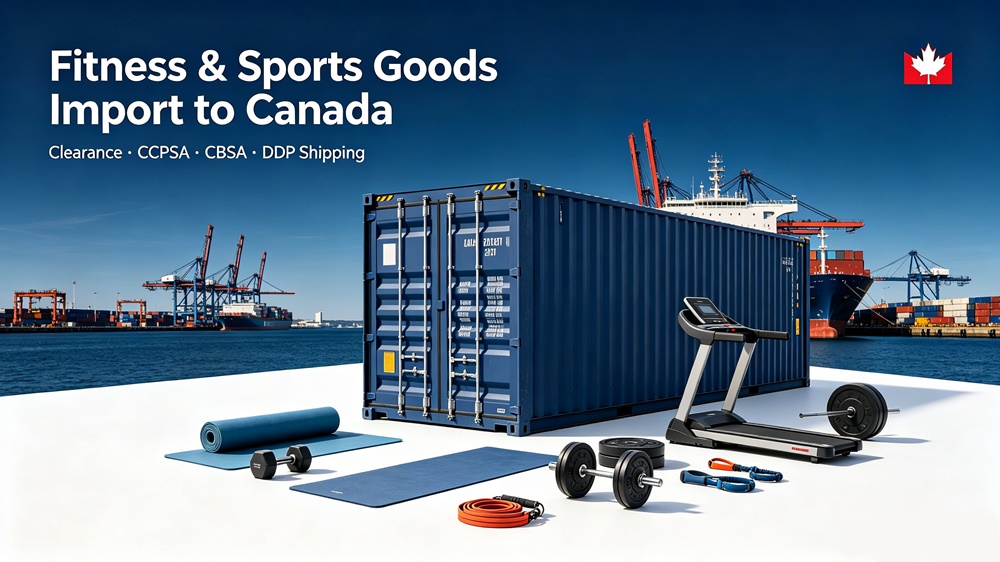 Import fitness and sports goods to Canada, CBSA clearance, CCPSA compliance, yoga mats, dumbbells, treadmills and sports gear