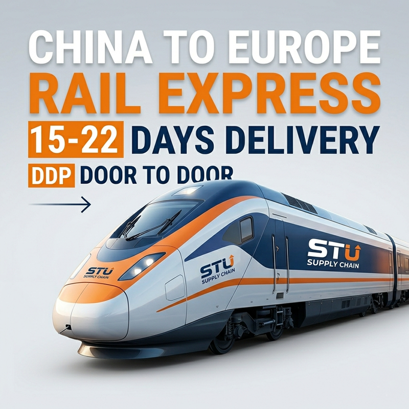 Professional China-Europe Railway Express Stable Transit 15-22 Days and Safe Door to Door Logistics by STU